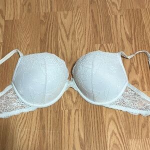 Lace white push up bra